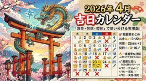 2026年4月の吉次カレンダー　仕事・お金